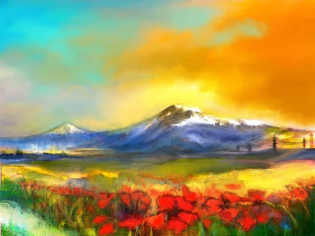 Живописная картина горы Арарат