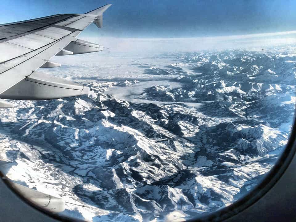 Швейцарские Альпы, вид из самолета