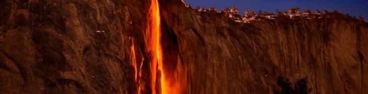 Удивительное явление - Огненный водопад "Лошадиный хвост"
